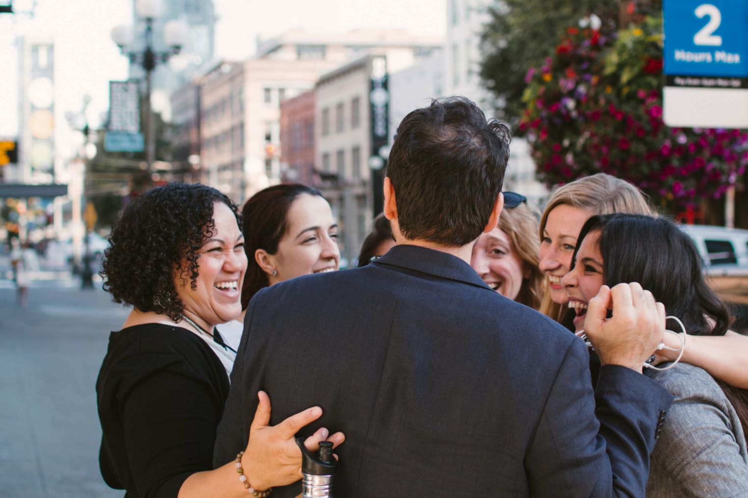 Group of people hugging